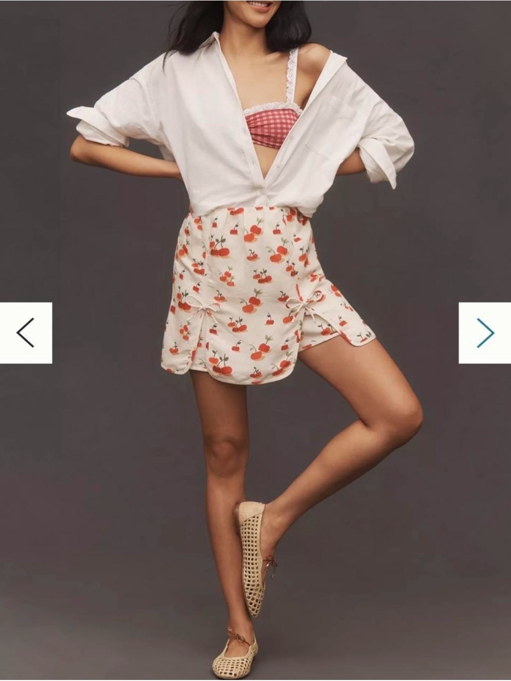 Farm Rio x Anthropologie Cherry Linen Blend
Skort